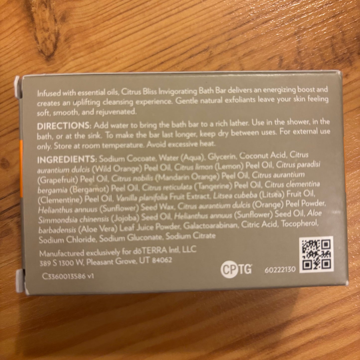 doTERRA spa Citrus Bliss Invigorating Bath Bar