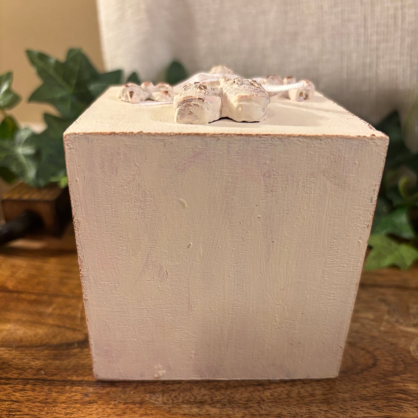 Handmade Casted Ballerina Slippers with Sweet Bow on an Open Box