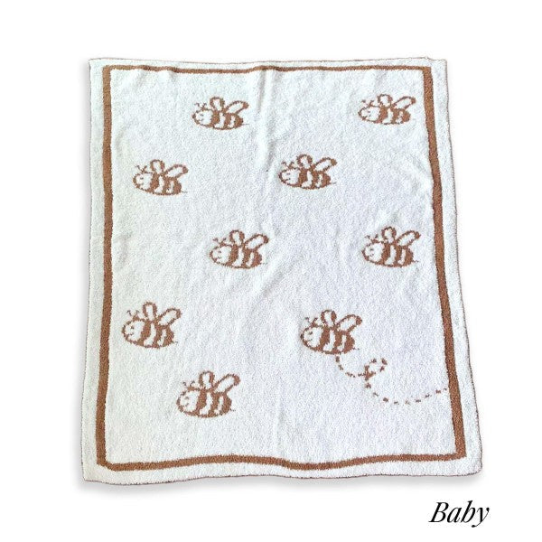 ComfyLuxe Kids 29” x 35” Baby/Kids Blanket ~ Bees