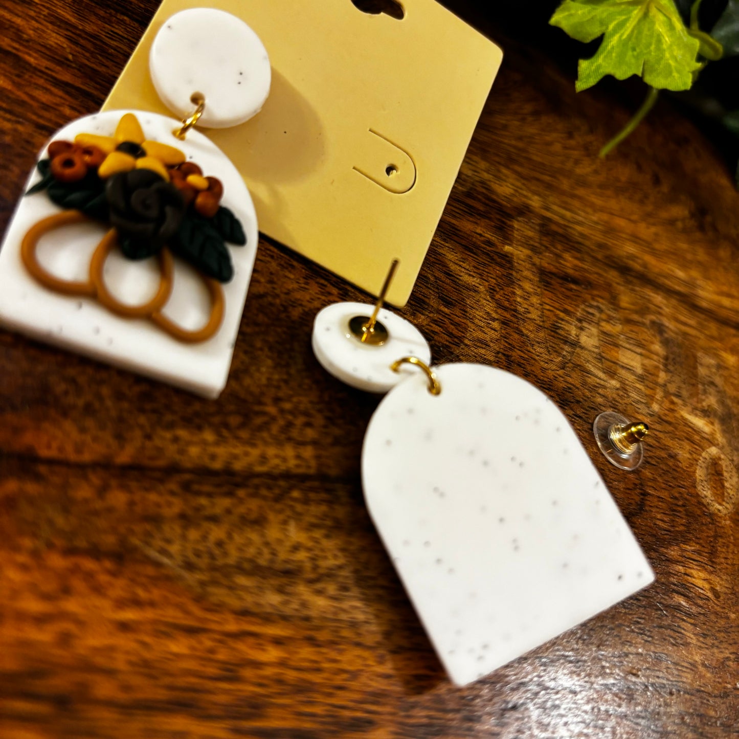 Fall Pumpkin Post Back Earrings