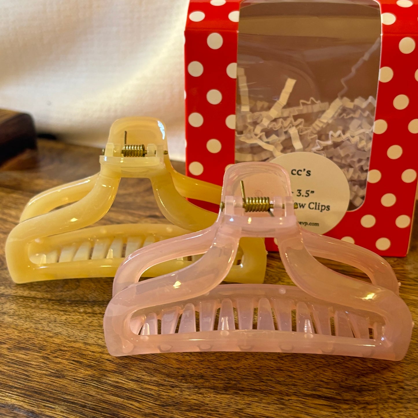 Set of 2 Hair Claw Clips 3.5” Long