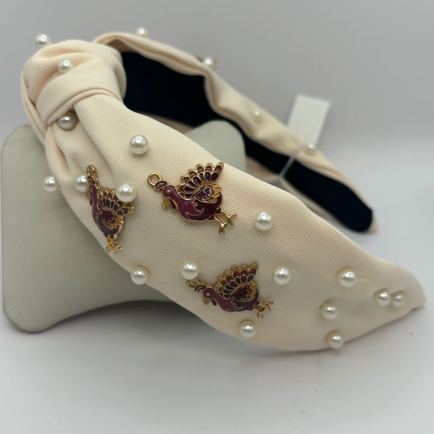 Fall Leaves or Turkey Headbands Embellished with Pearls