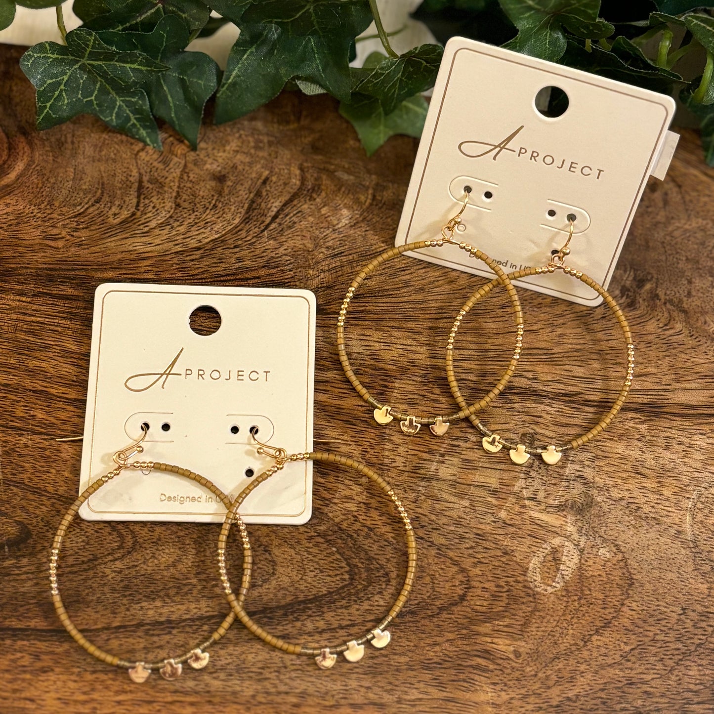 Seed Beaded Circle Drop Earrings