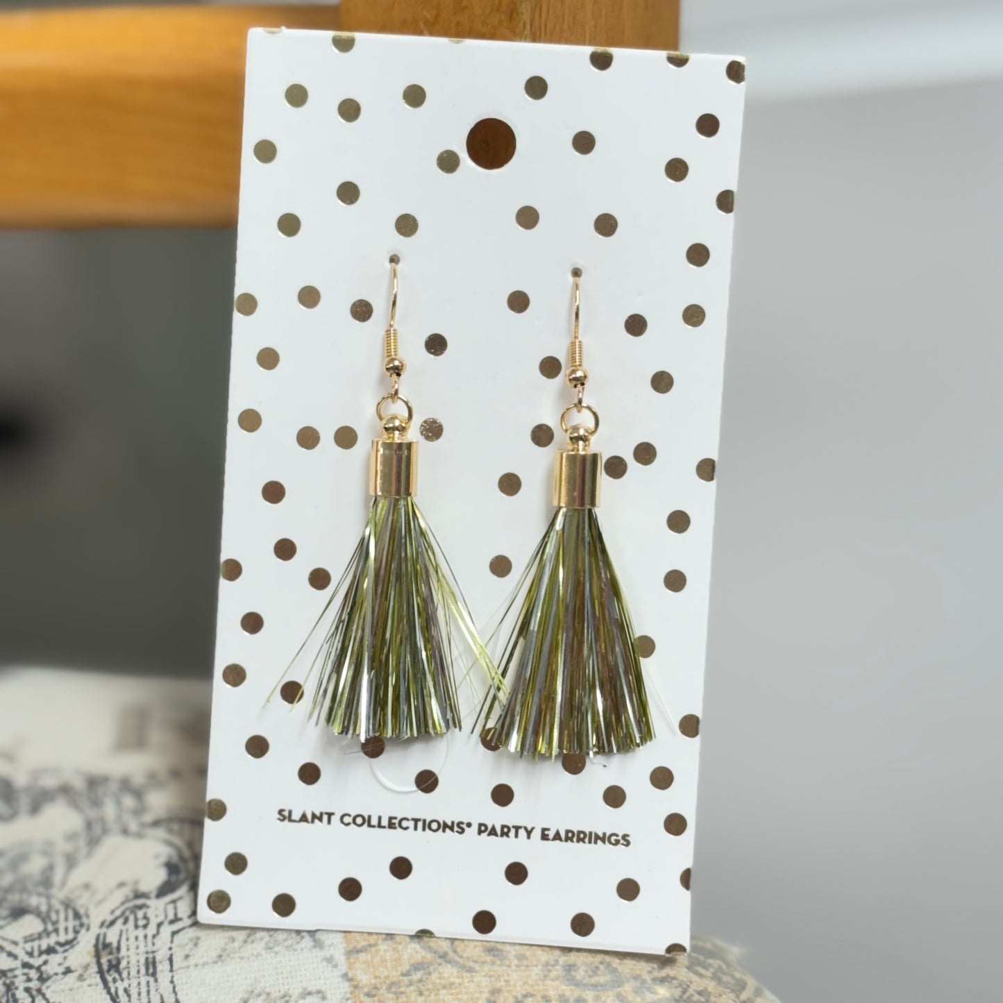 Gold PomPom Dangle Earrings