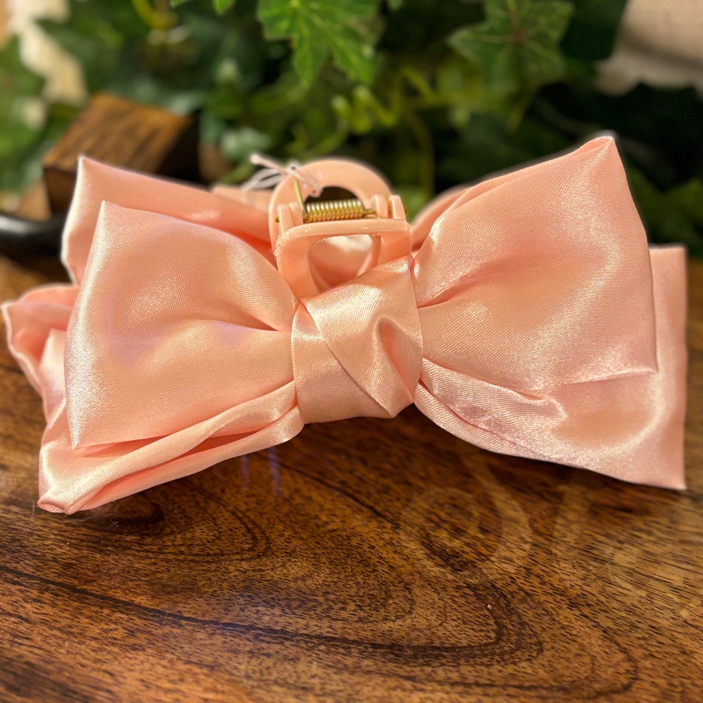 Pink or Blue Bow Hair Claw Clip 4.5”