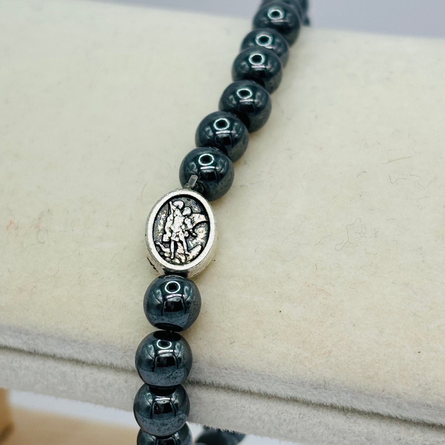Guardian Angel & Hematite Stretch Bracelet