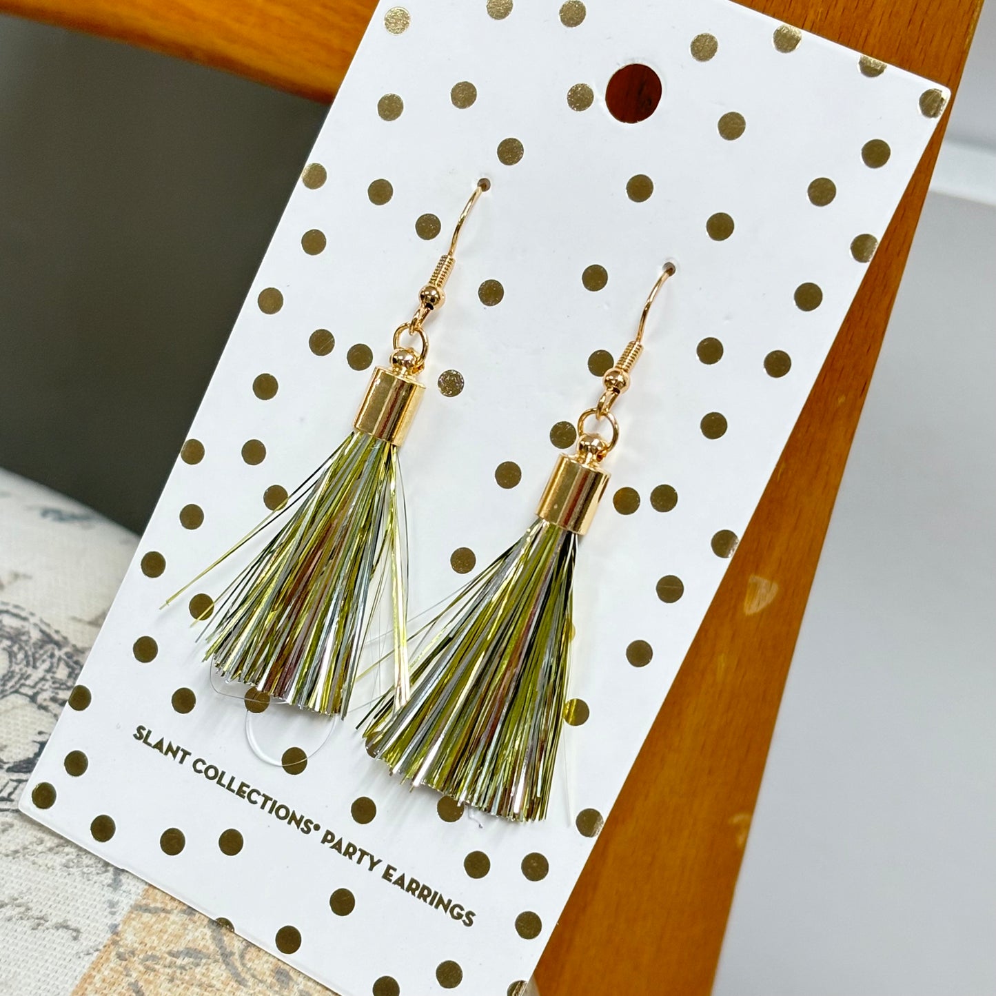 Gold PomPom Dangle Earrings