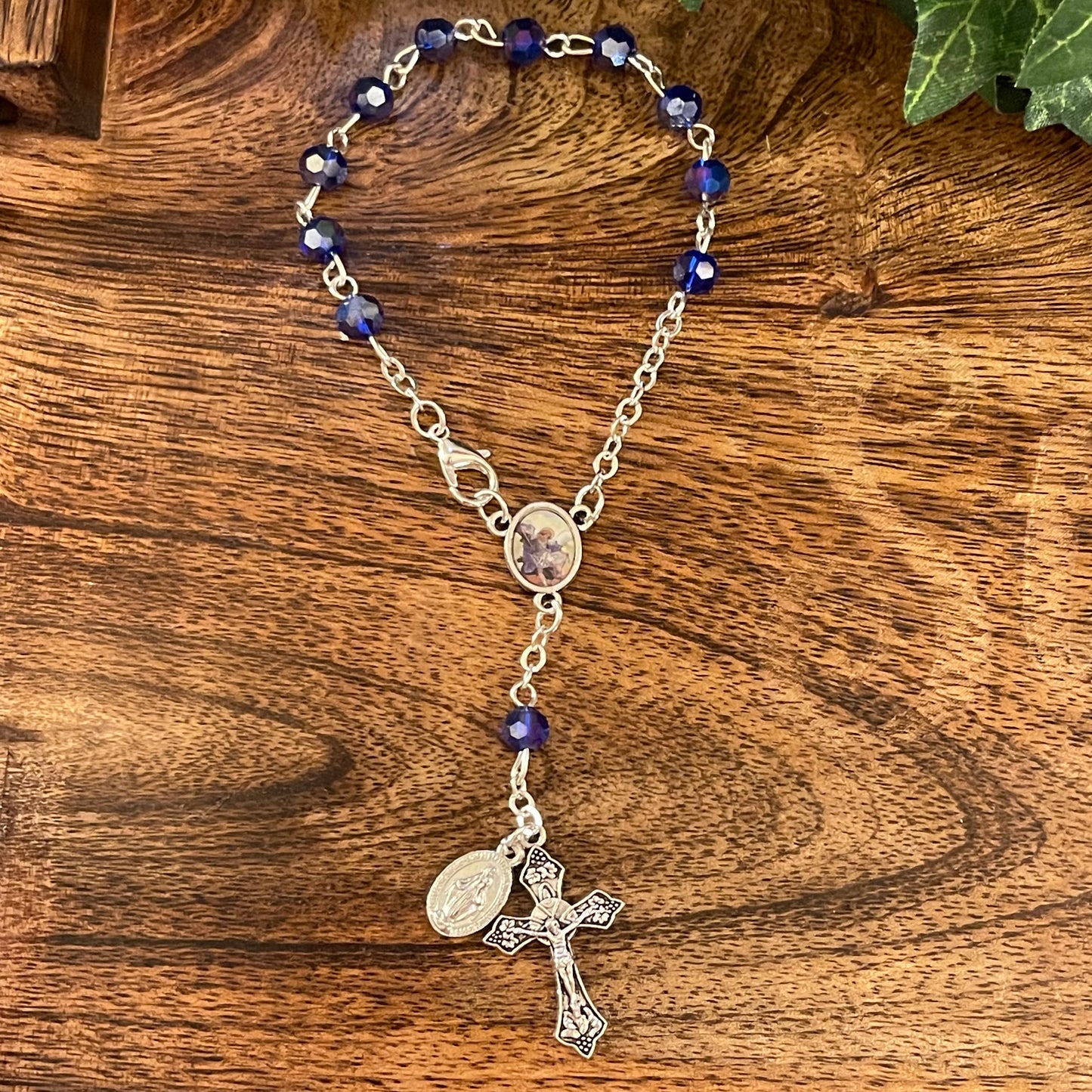 Auto Rosary with Blue or Clear Beads