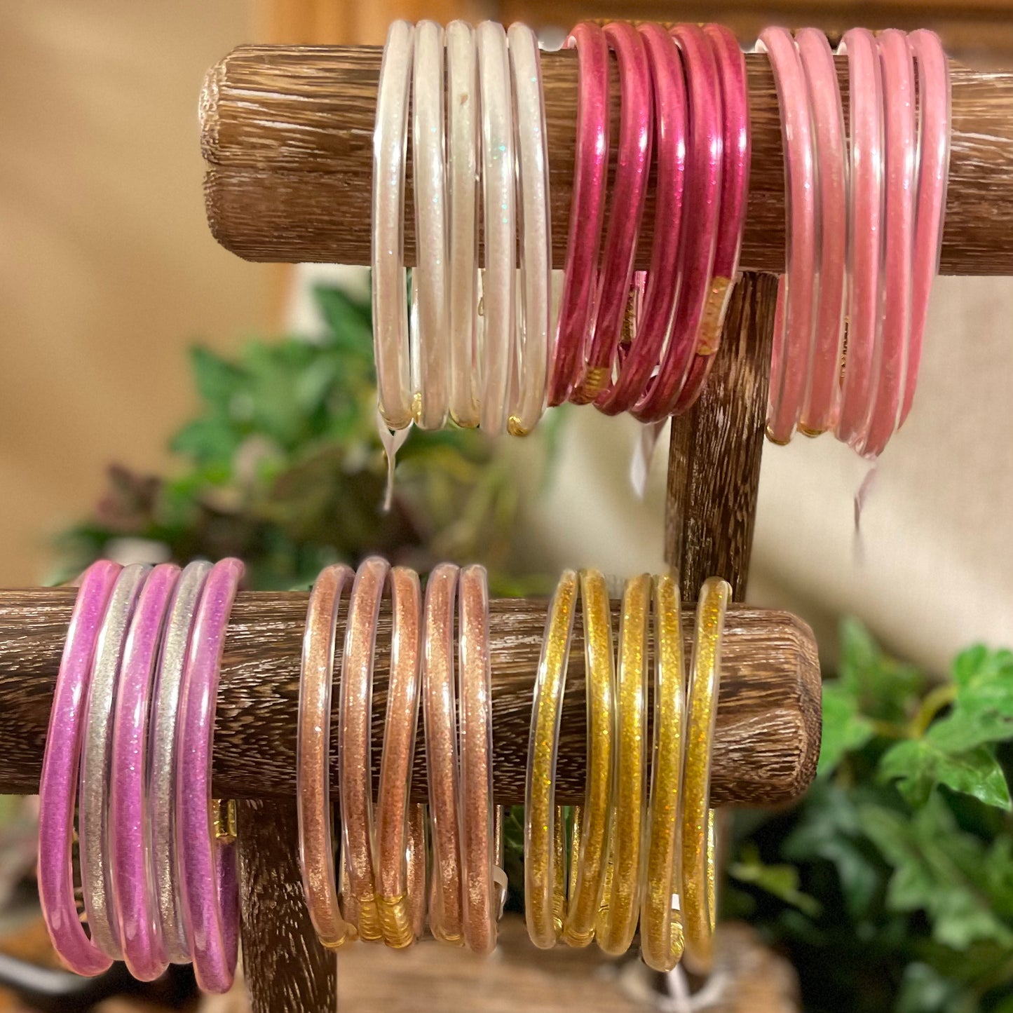 Glitter Jelly Bangle Bracelet Stacks