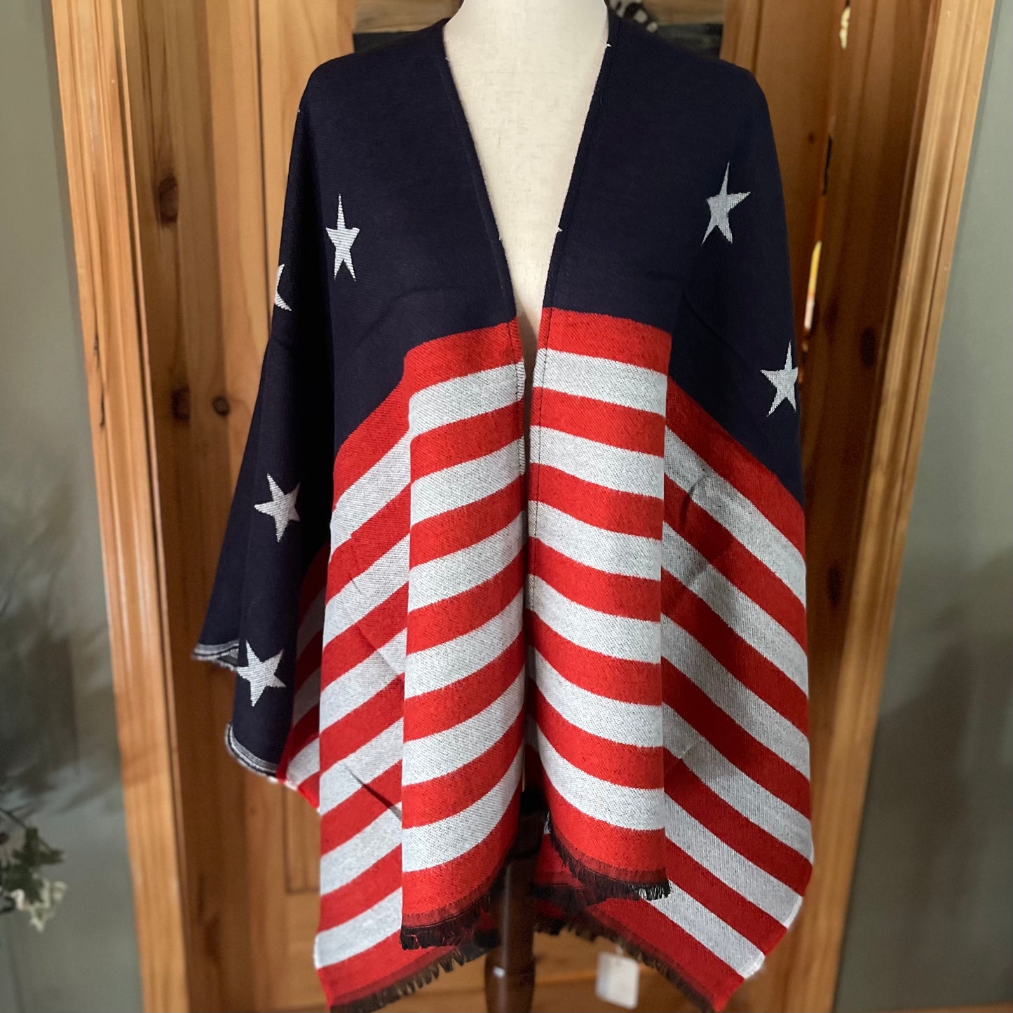 USA: Be Clever American Flag Ruana • Navy