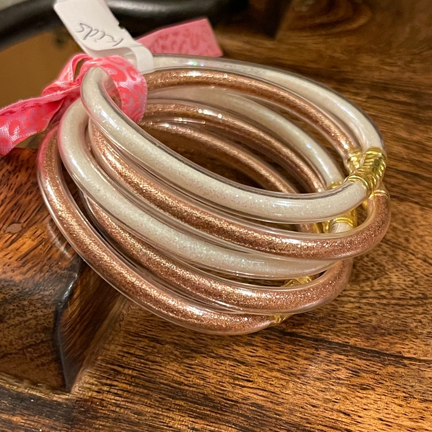 Girls Glitter Jelly Bangle Bracelet Stack