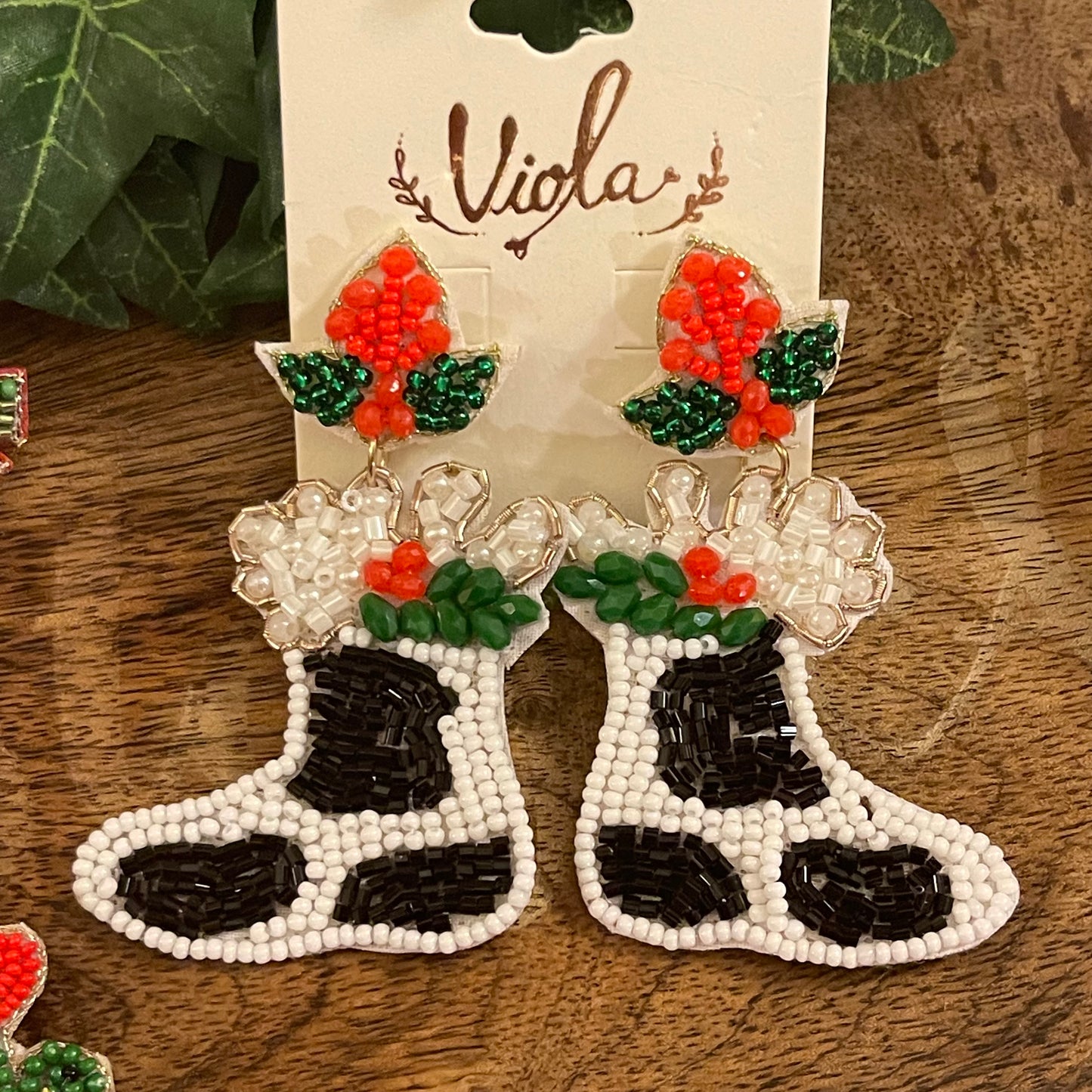 Christmas Seed Bead Earrings ~ Cactus • Gnome • Santa • Boots