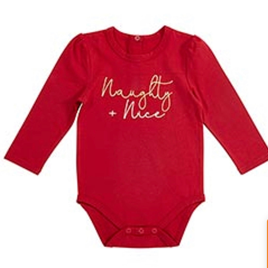 Long Sleeve Snapshirt - Naughty + Nice, 6-12 months