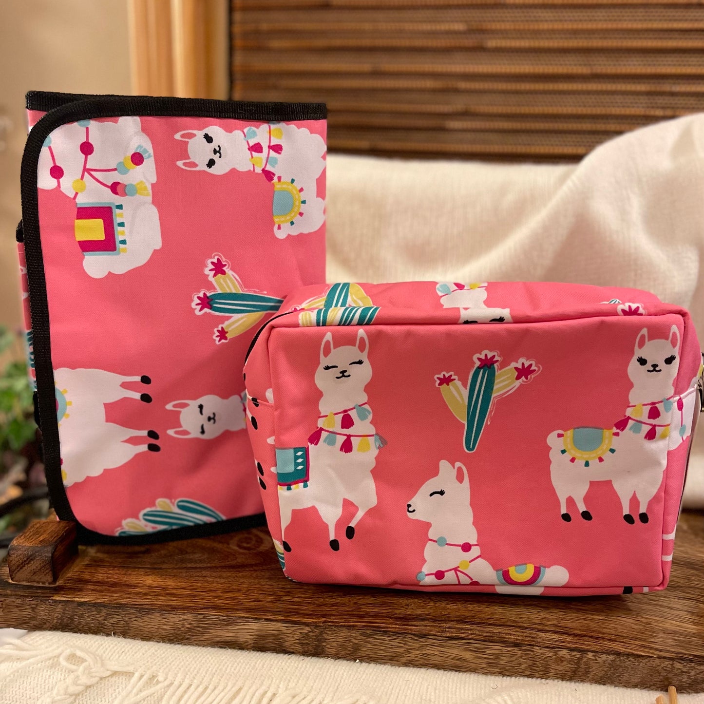 Llama Toiletry Bag Or Roll Up Cosmetic Bag
