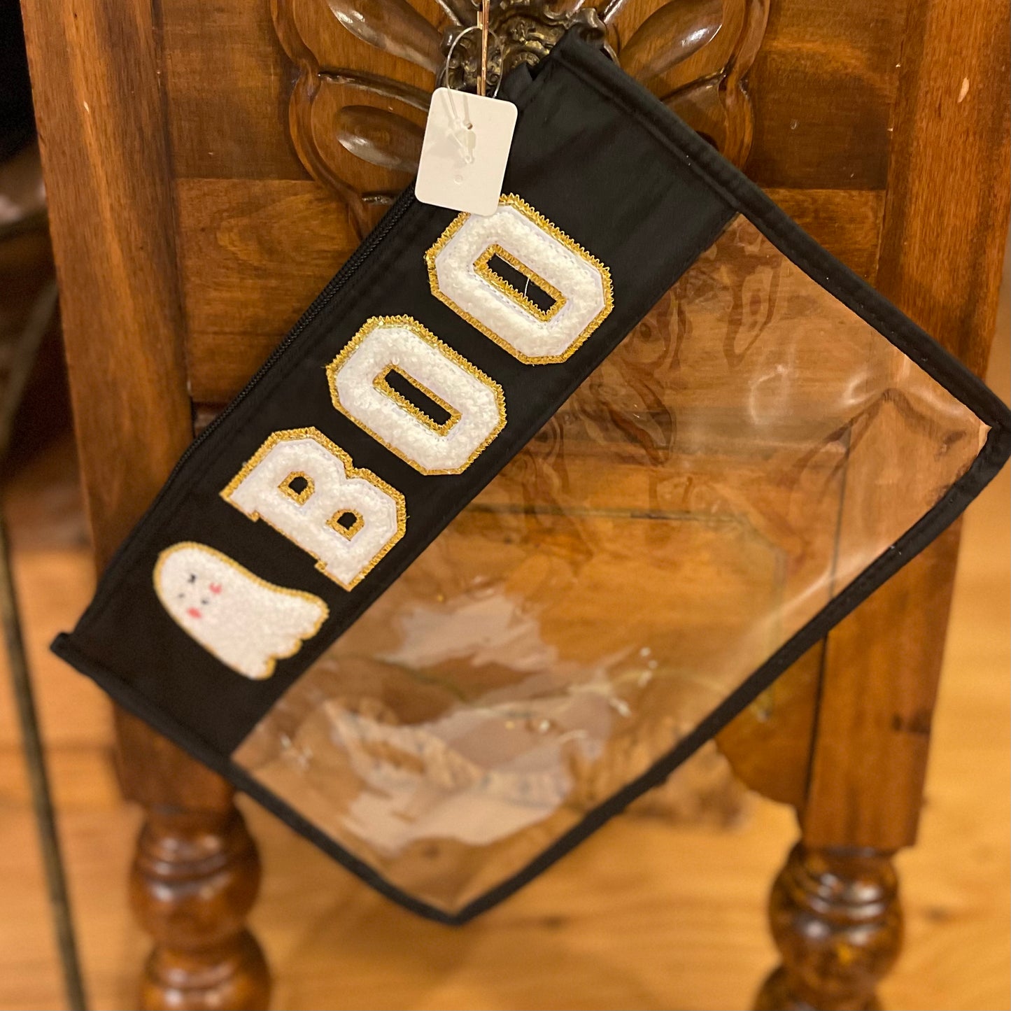 Halloween Spooky Stadium Bags: Clear Clutch Wristlet Bag