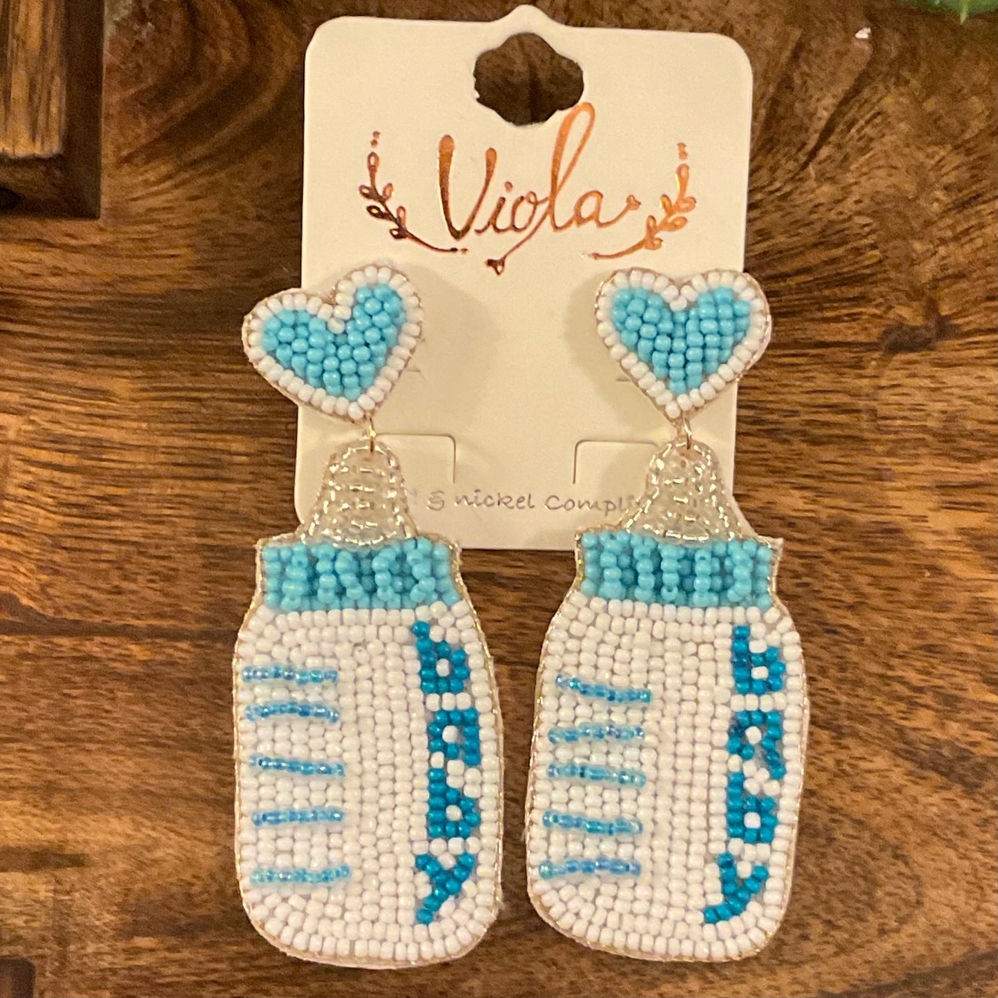 Gender Reveal Seed Bead Post Back Earrings