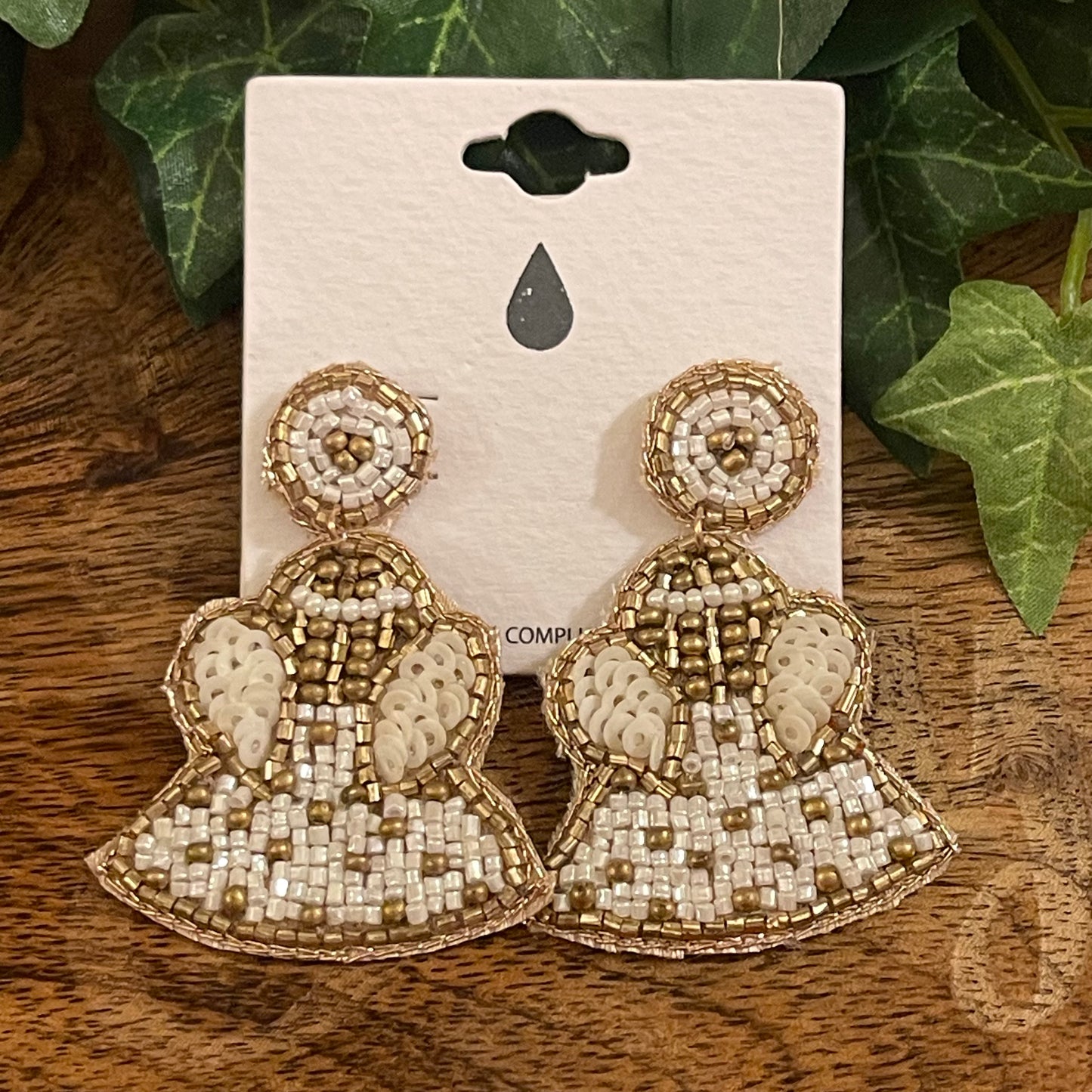 Christmas Seed Bead Post Back Earrings ~ Joy • Car • Angel