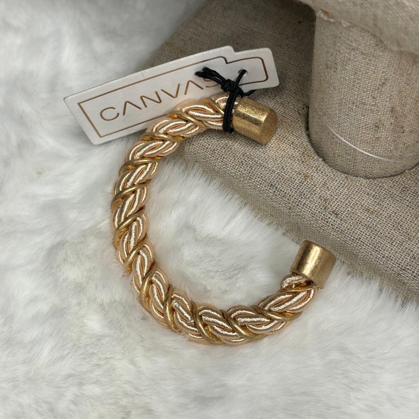Bracelets - Cuff Bracelet with Gold Hardware
