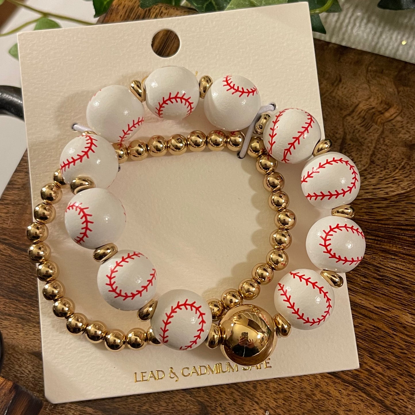 Baseball Stretch Bracelet or Bracelet Set