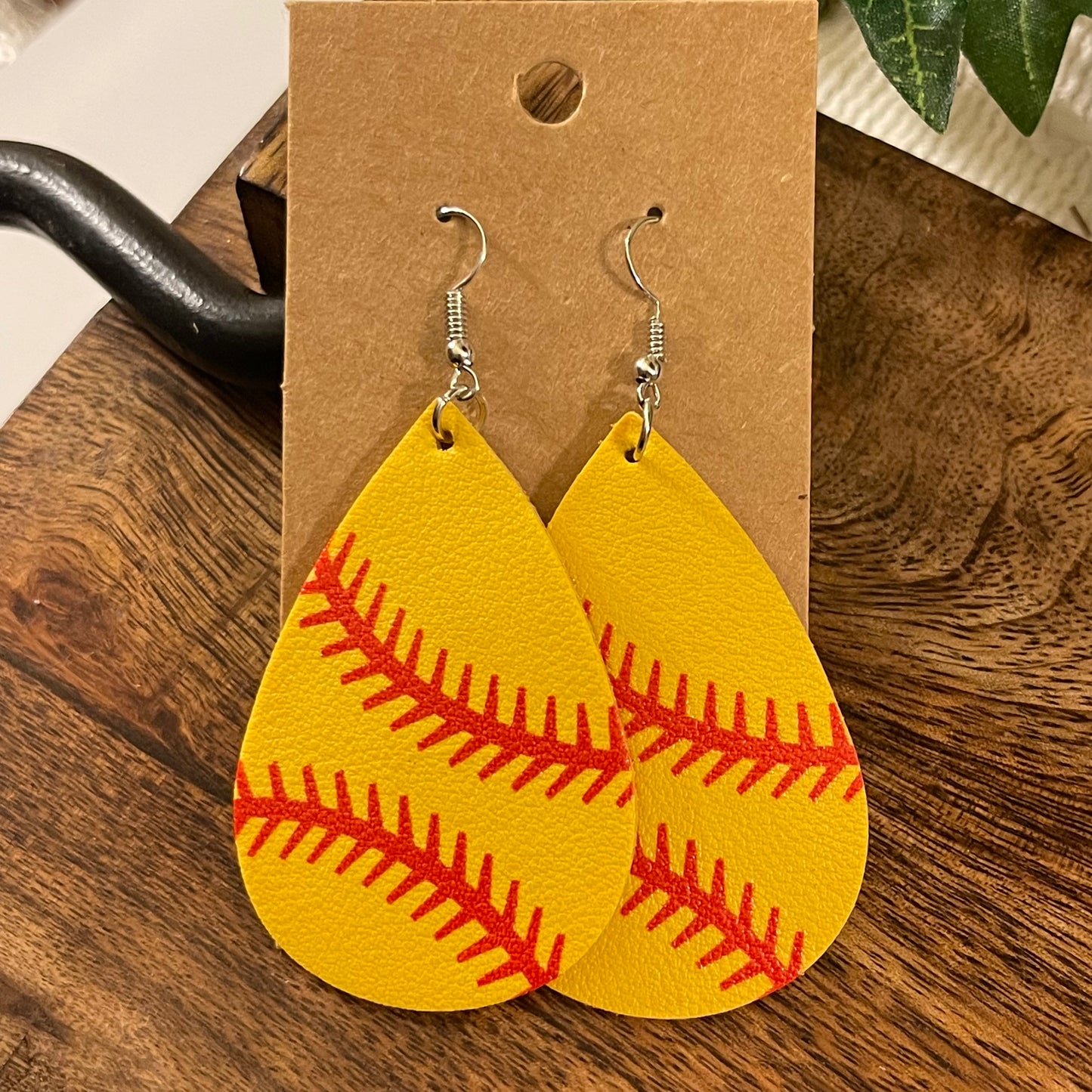 Softball Dangle or Post Back Earrings