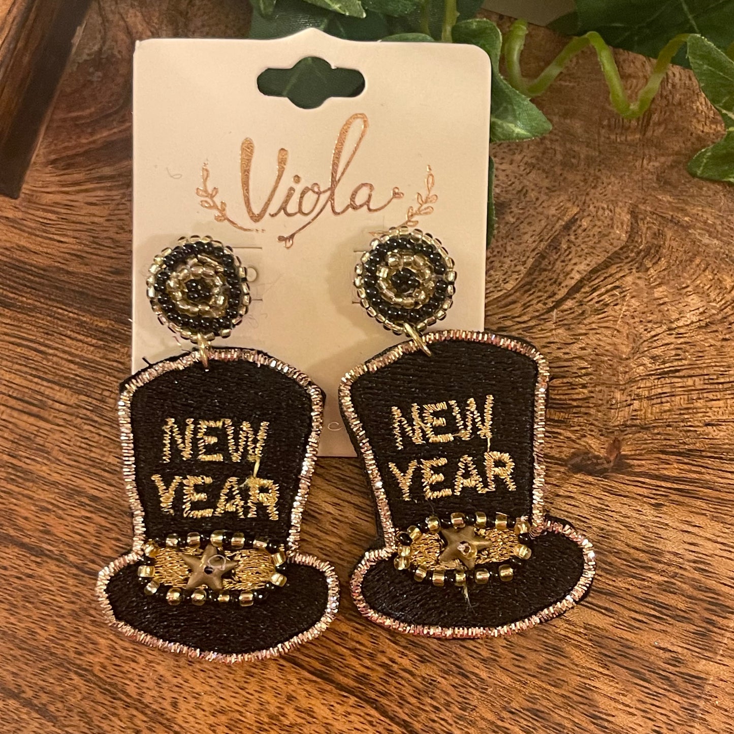 “Happy New Year” Statement Earrings • Clocks