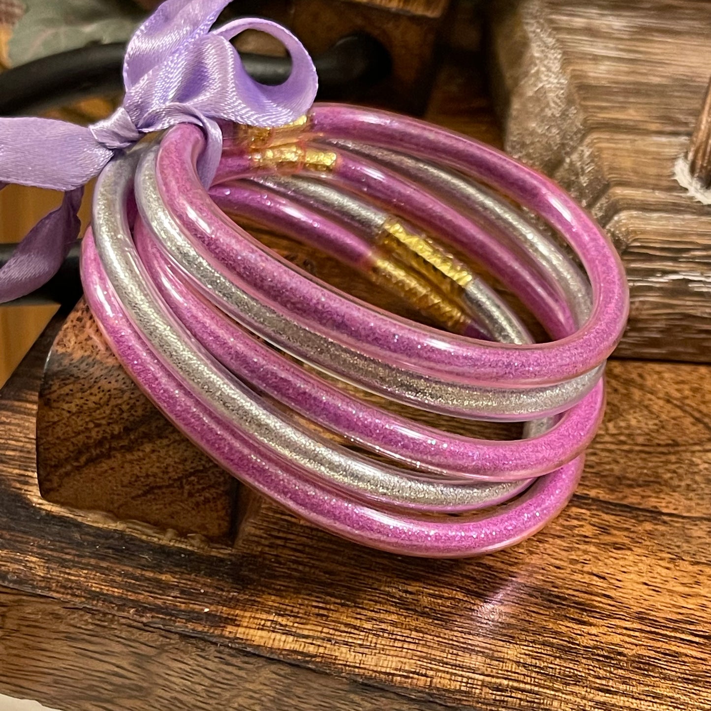 Glitter Jelly Bangle Bracelet Stacks