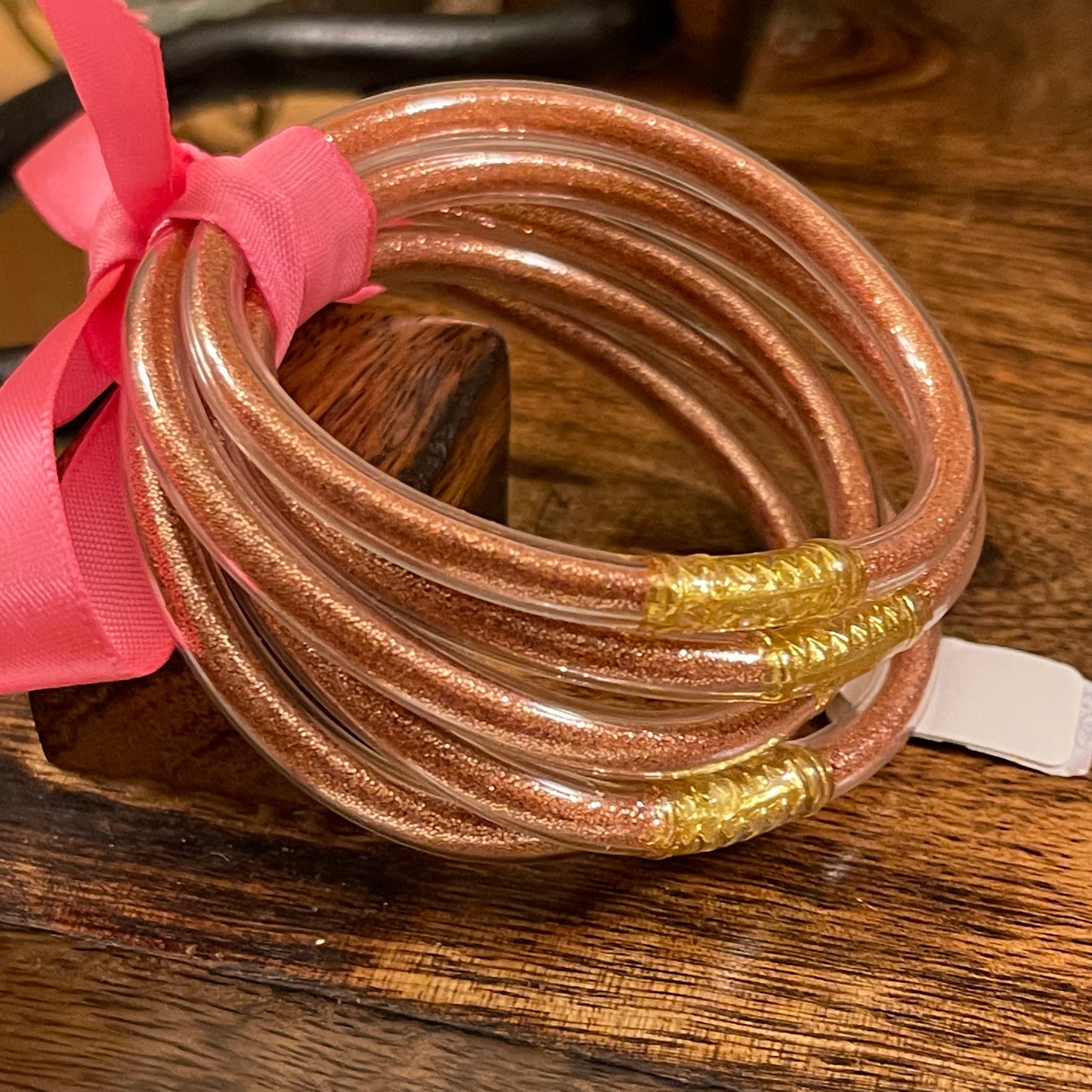 Girls Glitter Jelly Bangle Bracelet Stack