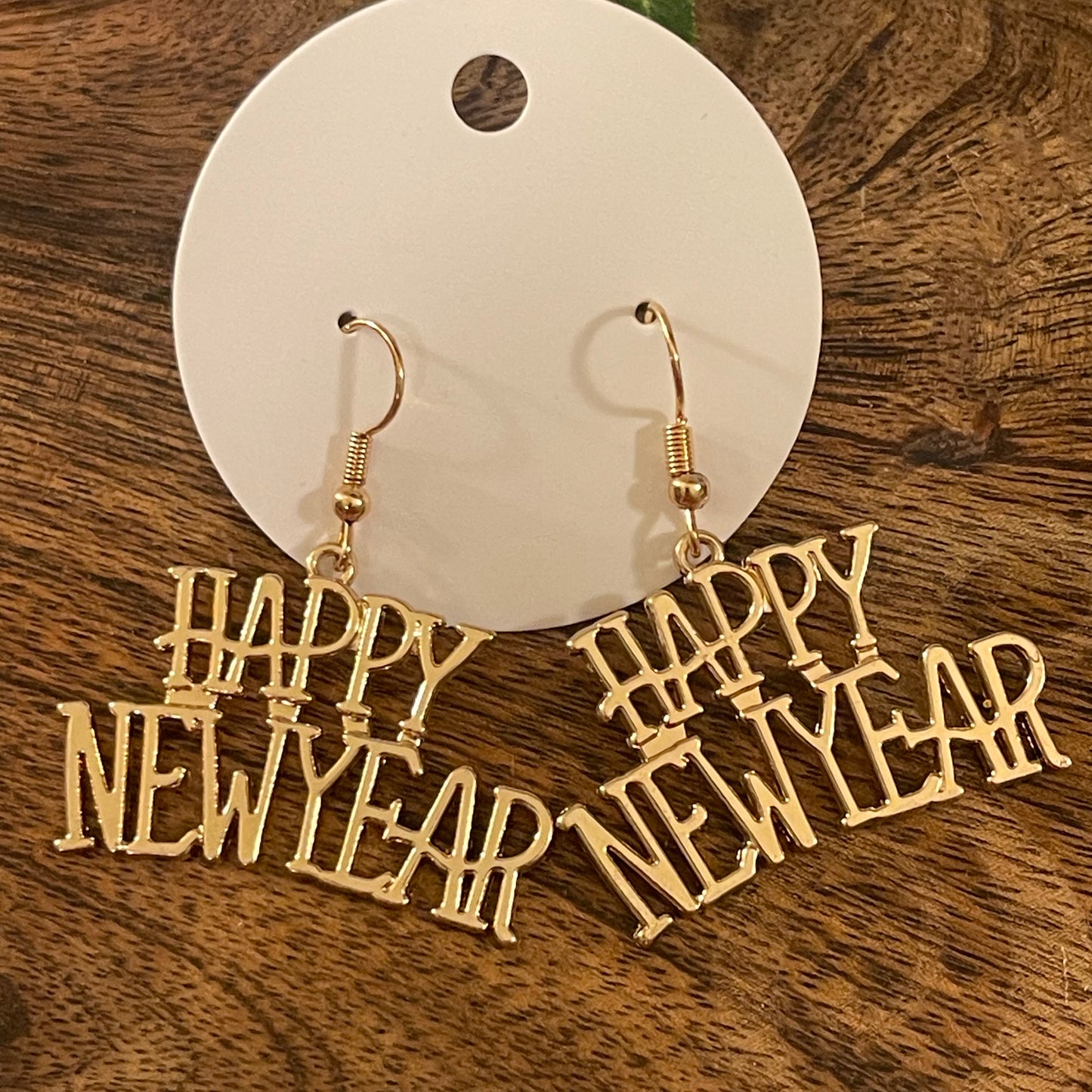 “Happy New Year” Statement Earrings • Clocks