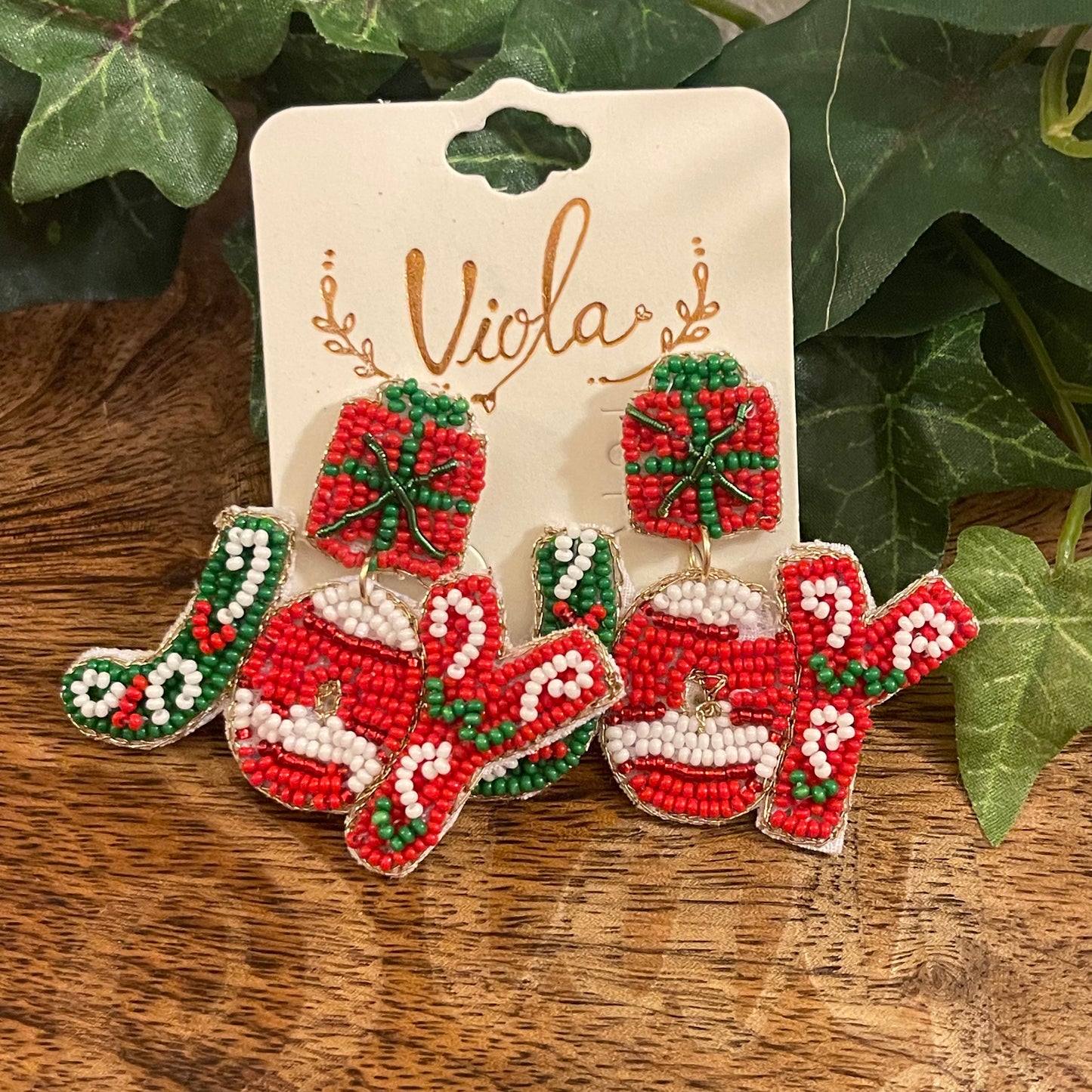 Christmas Seed Bead Post Back Earrings ~ Joy • Car • Angel