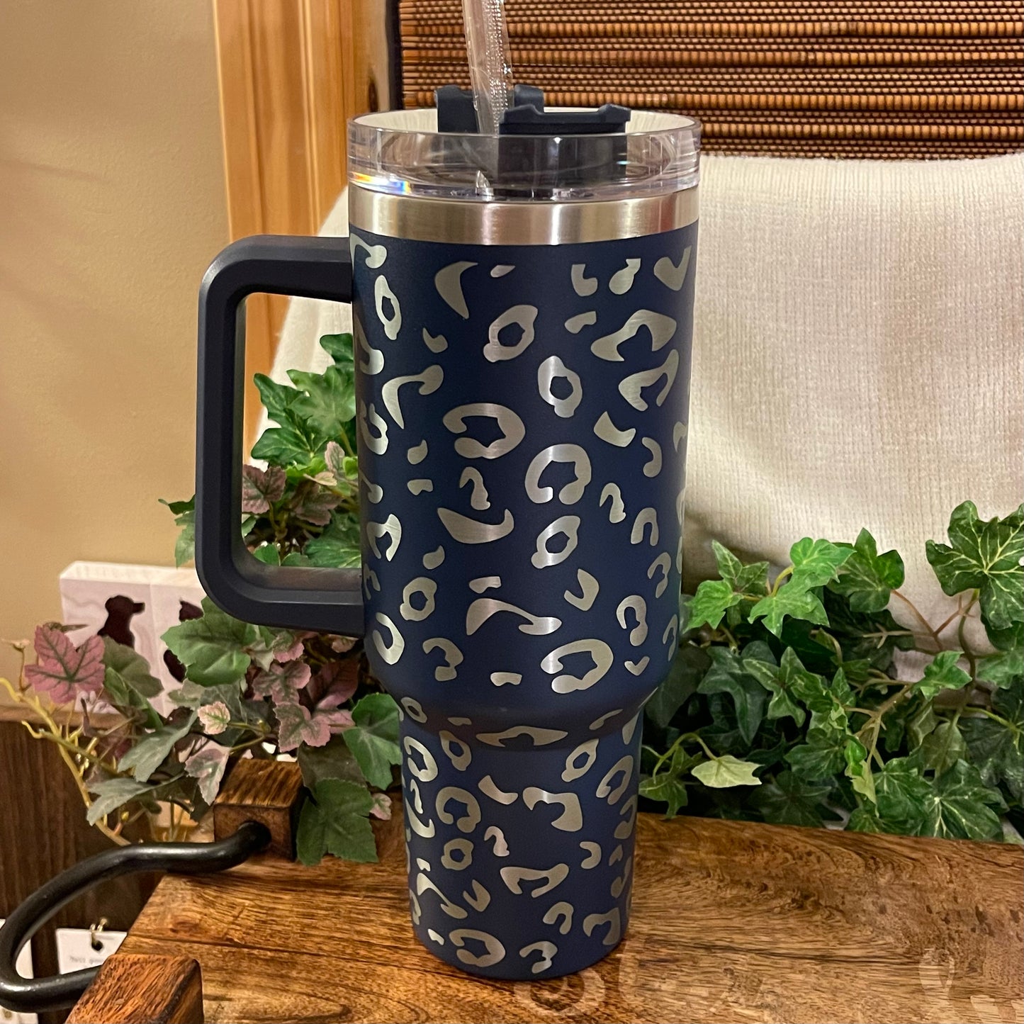 Leopard Print 40oz Tumbler with Straw