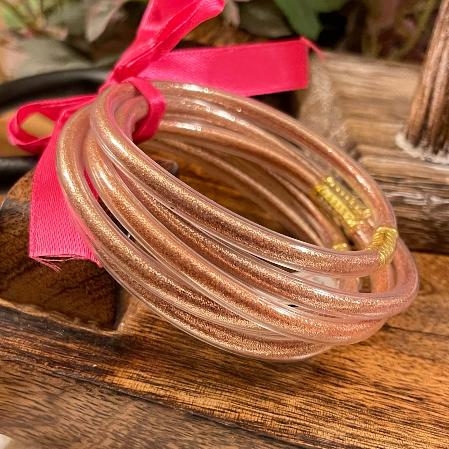 Glitter Jelly Bangle Bracelet Stacks