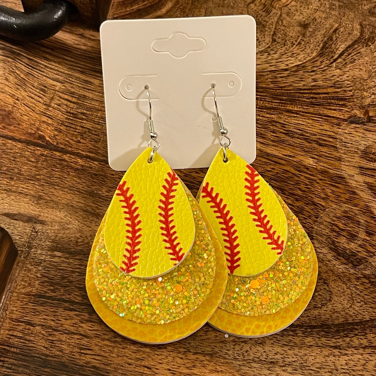 Softball Dangle or Post Back Earrings