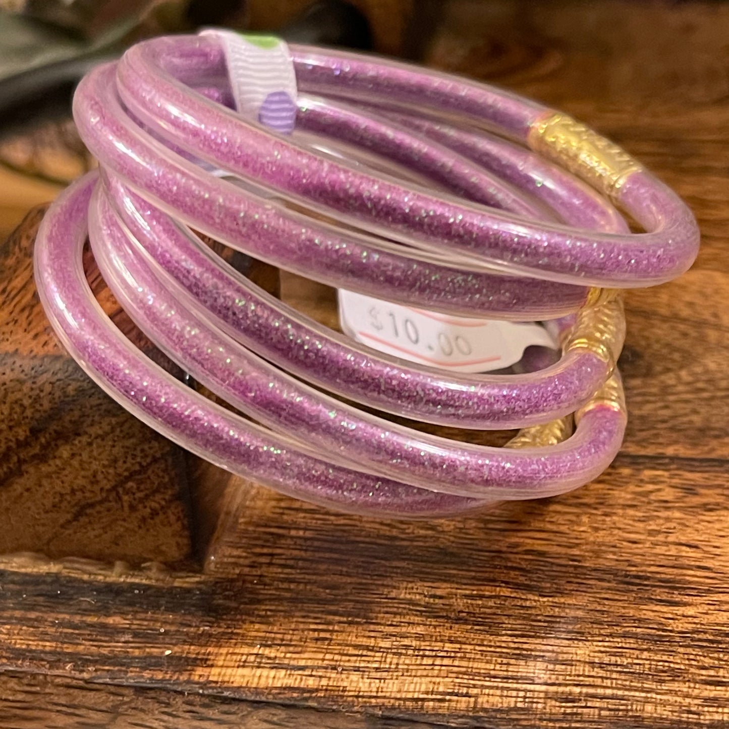 Girls Glitter Jelly Bangle Bracelet Stack