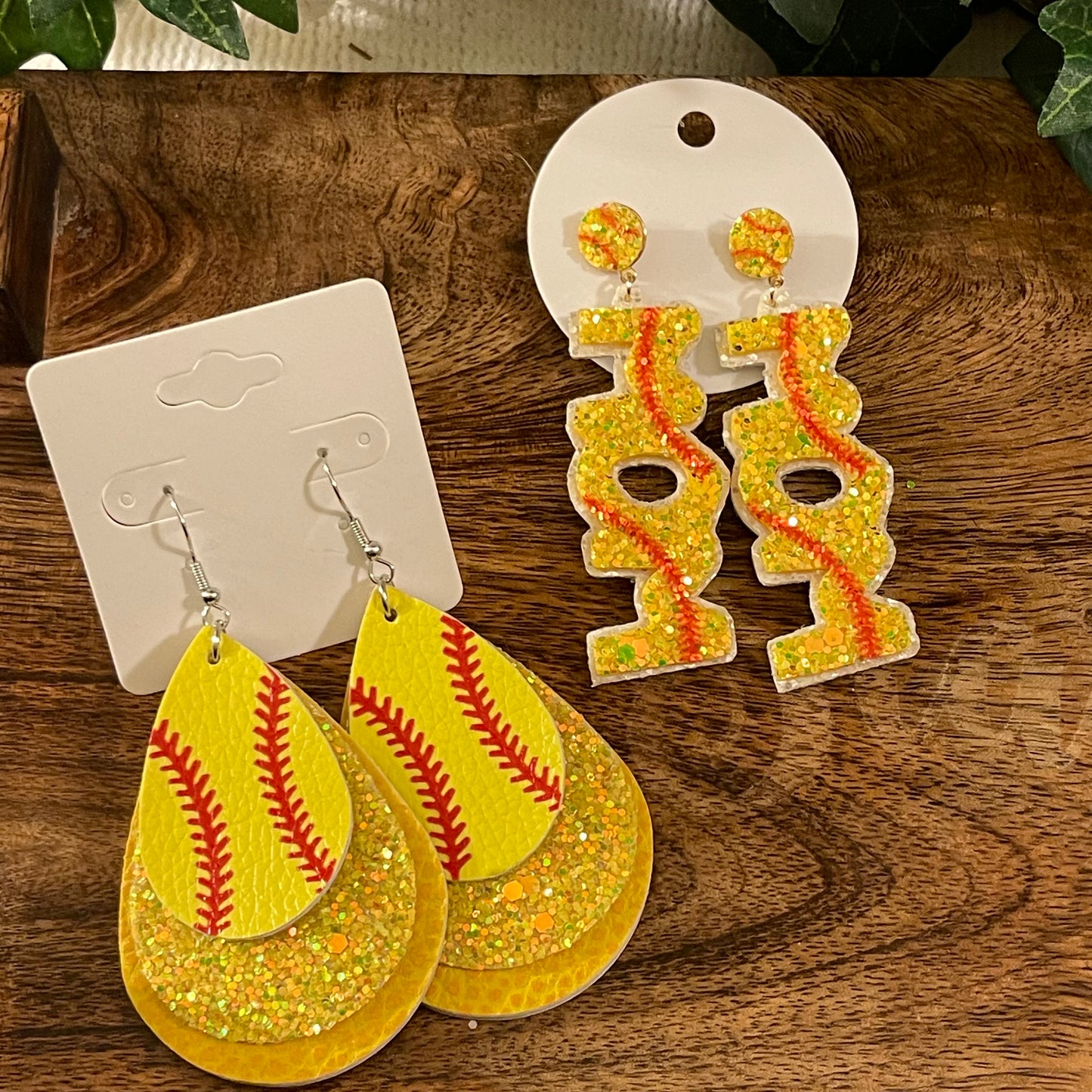 Softball Dangle or Post Back Earrings