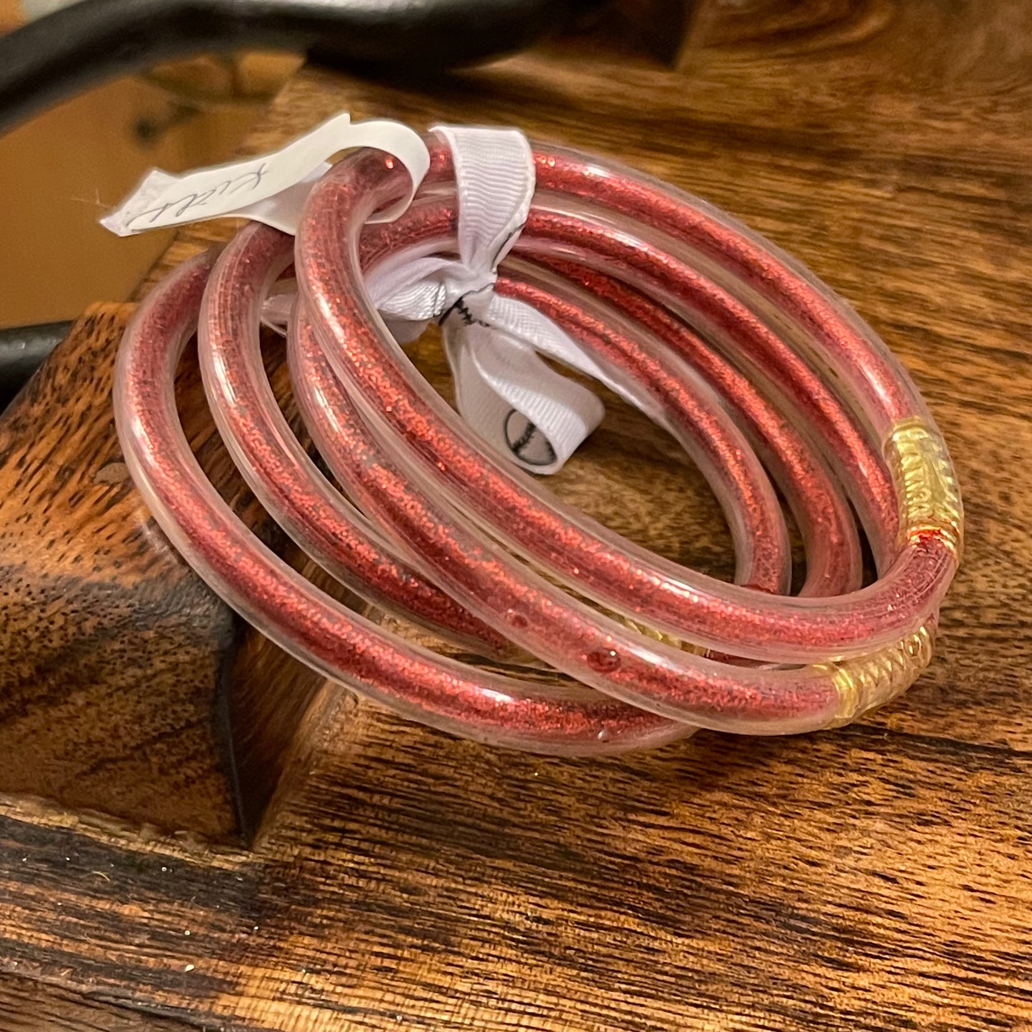 Girls Glitter Jelly Bangle Bracelet Stack