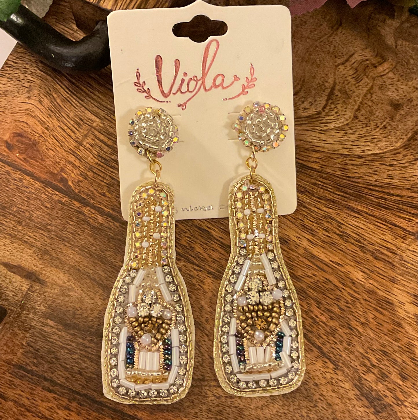 Champagne or Lemon Drop Seed Bead Post Back Earrings