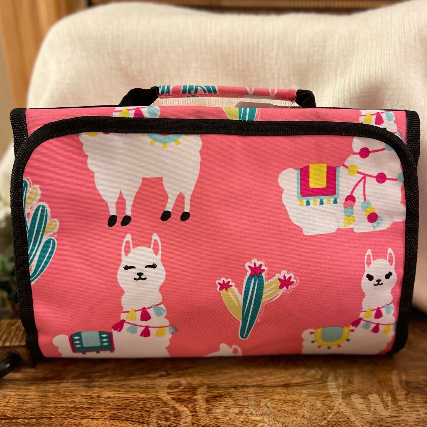 Llama Toiletry Bag Or Roll Up Cosmetic Bag