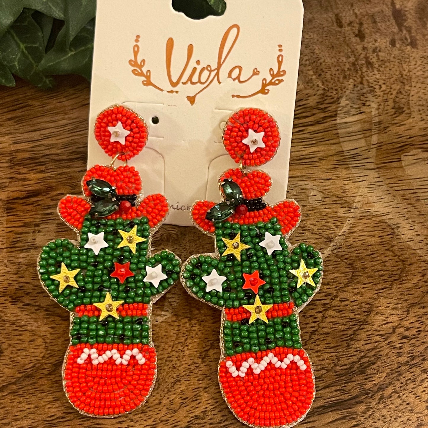 Christmas Seed Bead Earrings ~ Cactus • Gnome • Santa • Boots