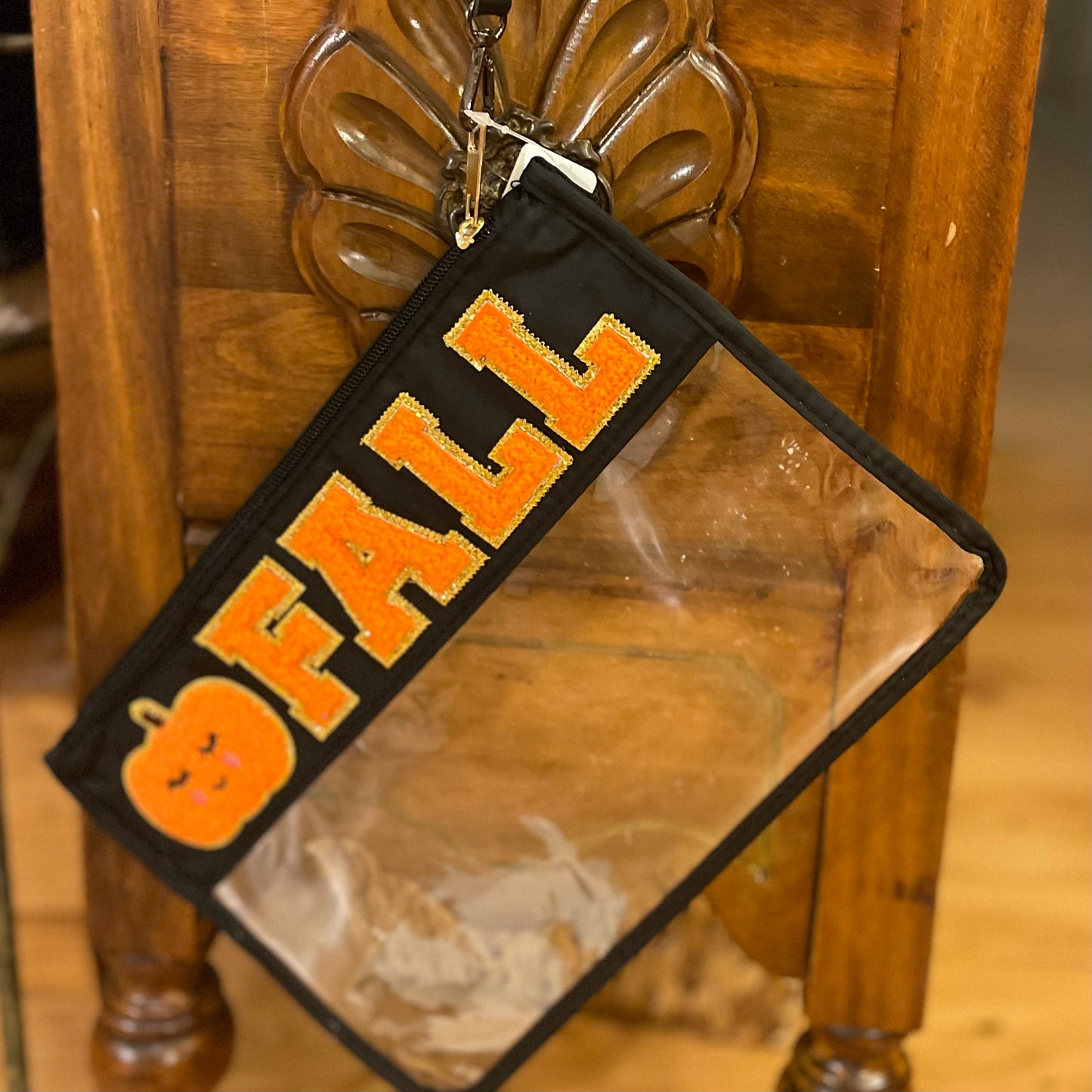 Halloween Spooky Stadium Bags: Clear Clutch Wristlet Bag