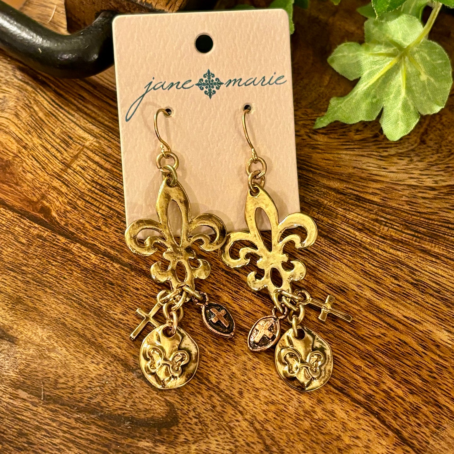 Jane Marie Fleur De Lis Dangle Earrings