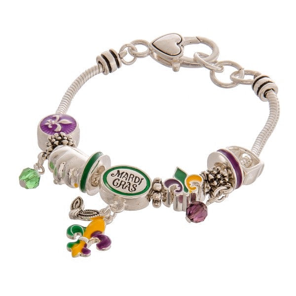 Mardi Gras Fleur De Lis Dangle Earrings