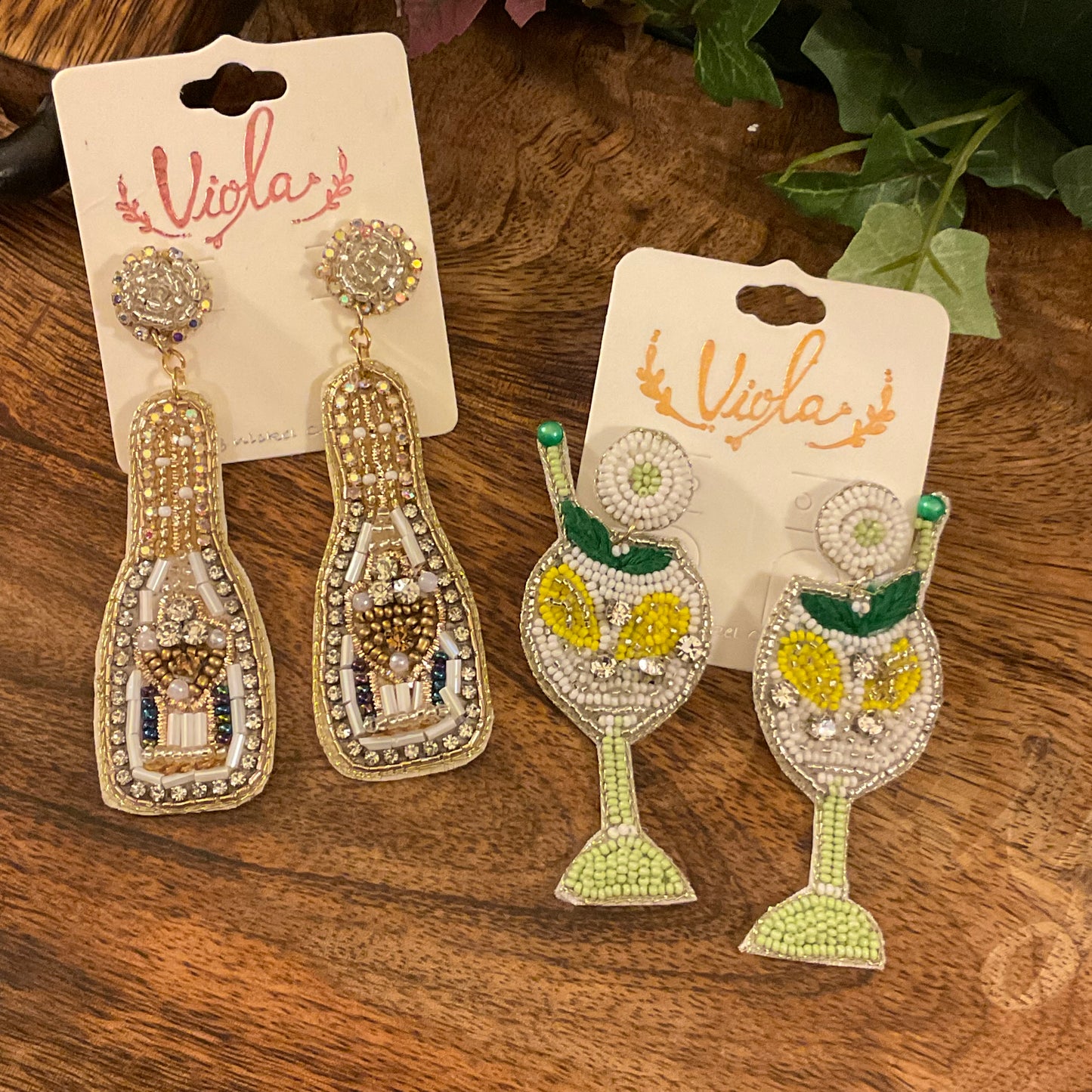 Champagne or Lemon Drop Seed Bead Post Back Earrings