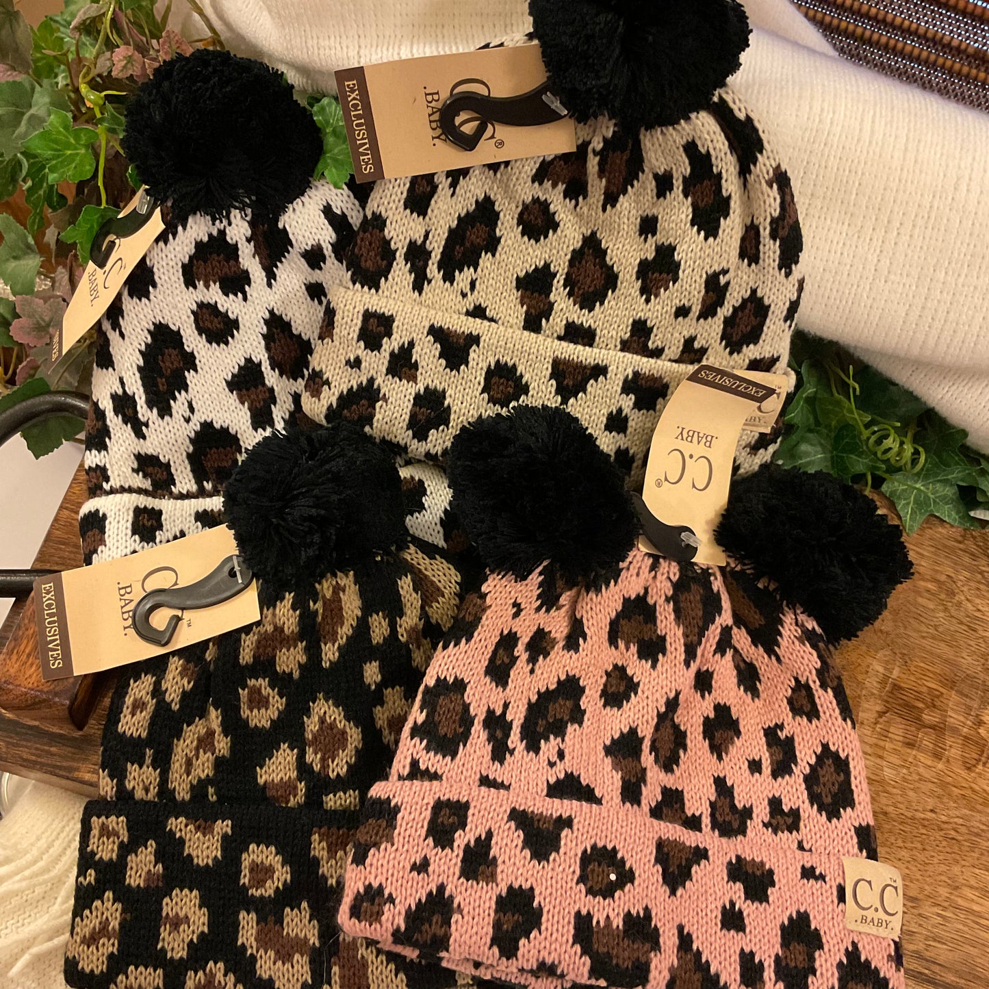 C.C® Baby Animal Print Pom Hat