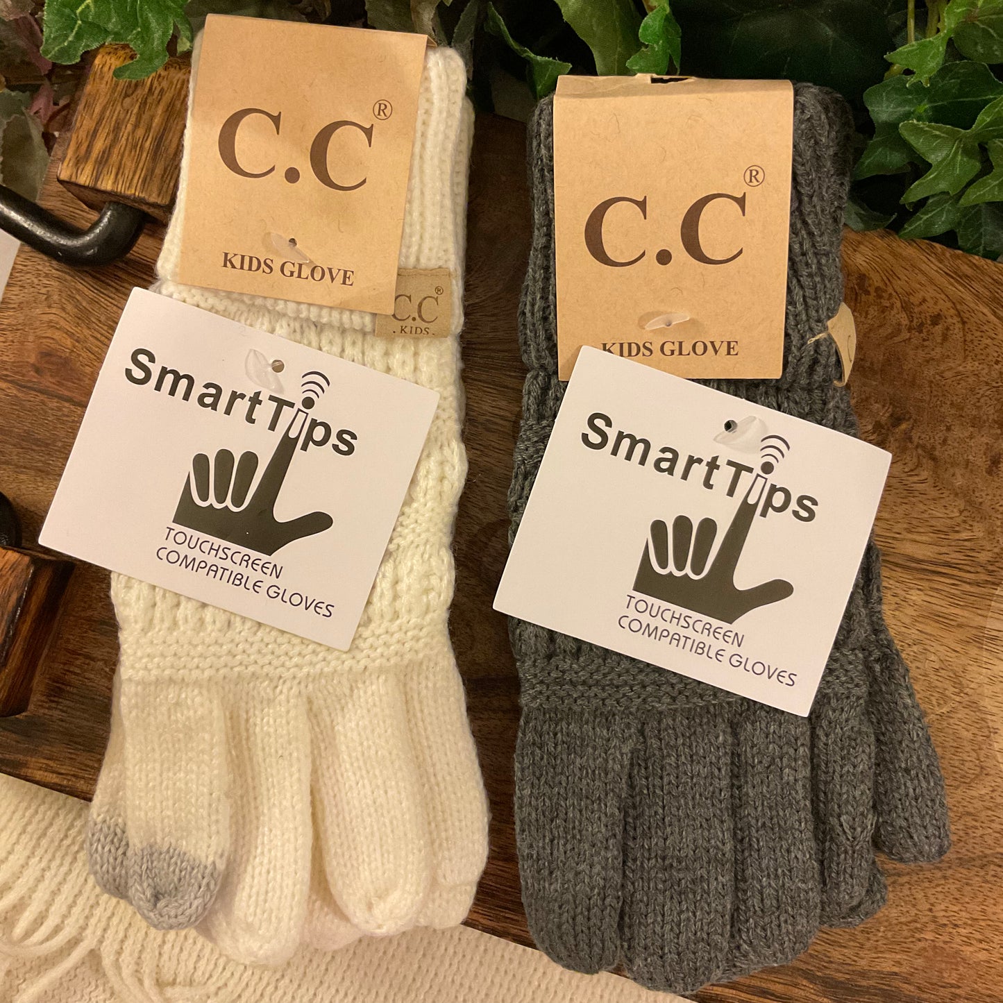 C.C® Kids Ivory or Gray Gloves