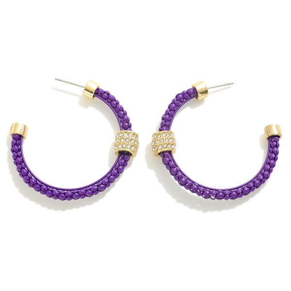 Cable Braid Hoop with Pave Station Earrings or Bracelet Set
