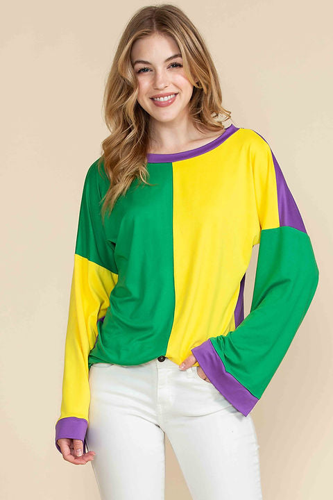Mardi Gras Tunic Long Sleeve Shirt