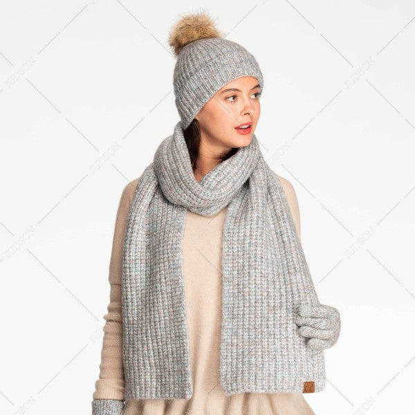 C. C Fuzzy Knit Scarf