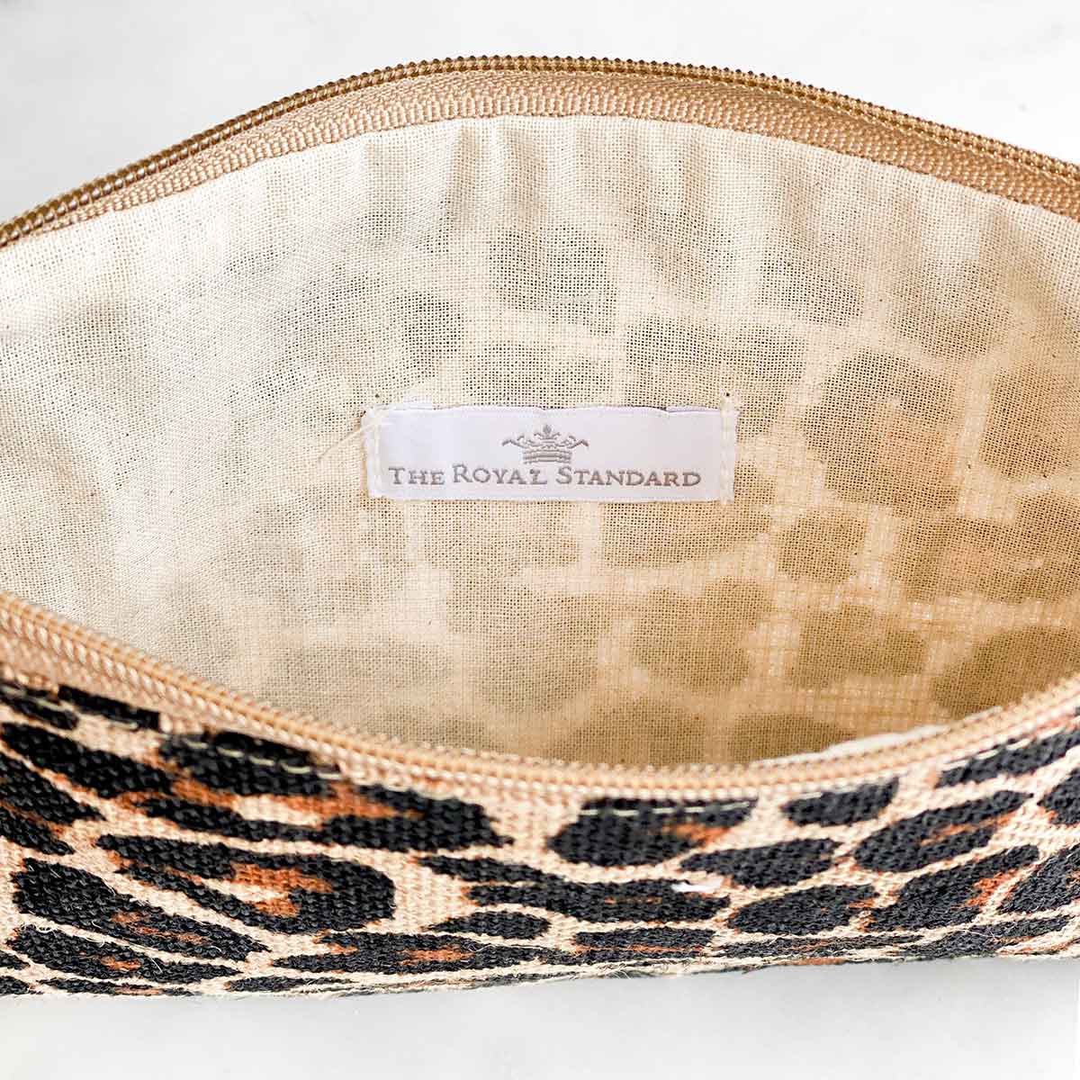 Leopard Cosmetic Bag Black/Natural 10x6