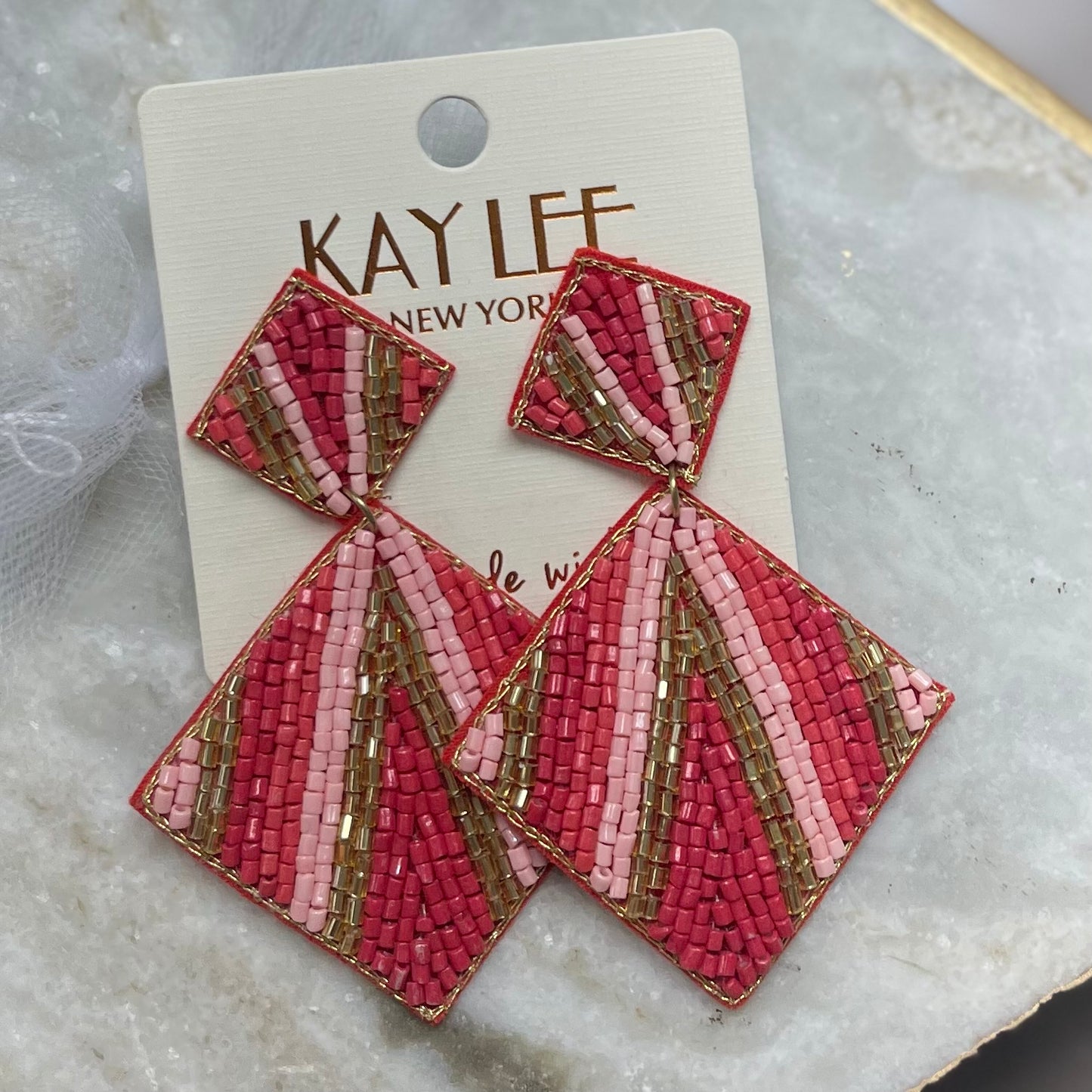 Seed Bead Post Back Earrings