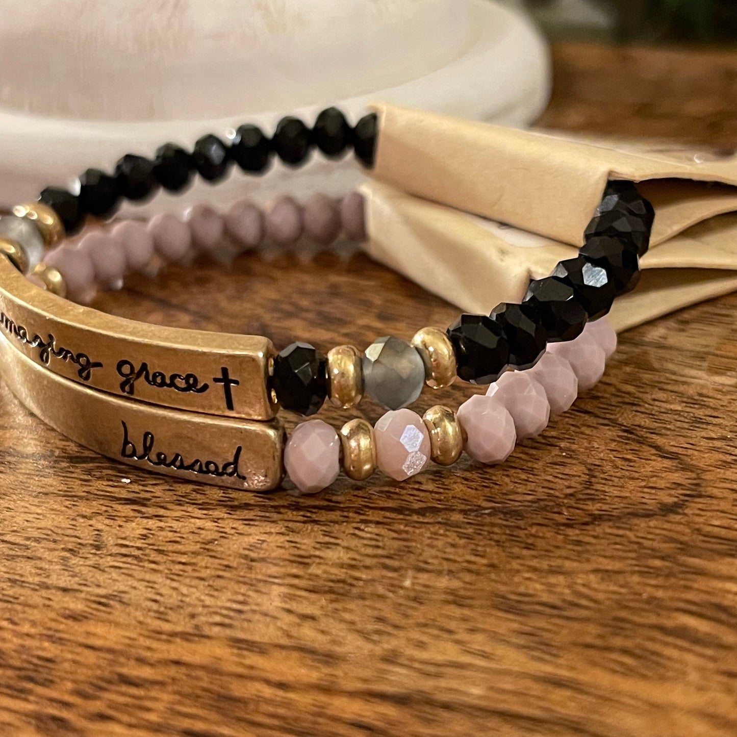 Inspirational Stretch Bracelets Blessed or Amazing Grace